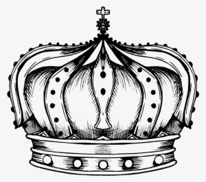 Vintage Crown Line Art - Clip Art