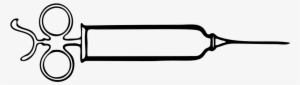 Vintage Syringe Line Art - Clip Art
