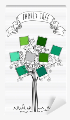 Vintage Lines Instant Photo Tree Wall Mural • Pixers® - Tree