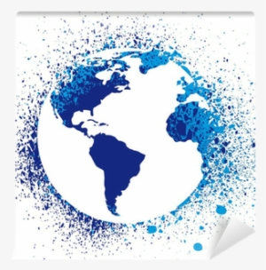 Globe Ink Splatter Vector Illustration - World Map
