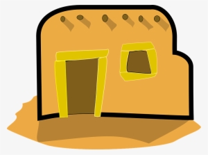 Adobe Clipart Dog Clipart - Old Mud House Clipart