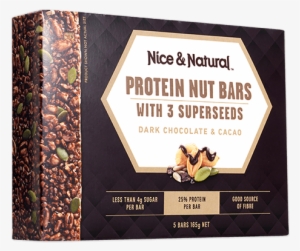 Dark Chocolate & Cacao Product Image - Nice And Natural Protein Nut Bar Calories