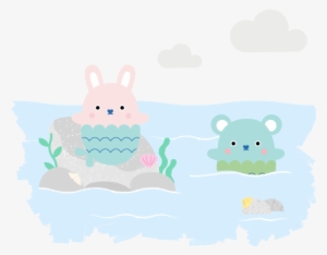 The Lovely Mermaid And Ricesplash The Cute Fish All - Cartoon