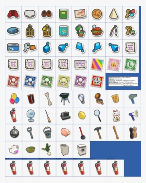 Click For Full Sized Image Item Icons - Paper Mario Color Splash Items