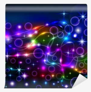 Bright Shiny Neon Background With Circles And Lines - Line