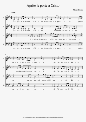 Aprite Le Porte A Cristo Sheet Music Composed By Marco - Aprite Le Porte A Cristo Spartito