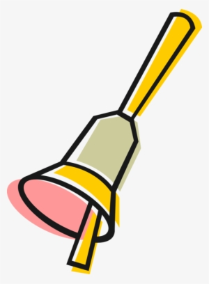 Vector Illustration Of School Bell Or Hand Bell Ringing