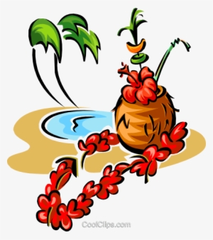 Bebida Tropical, Com Palmeiras Livre De Direitos Vetores - Tahitienne Clipart