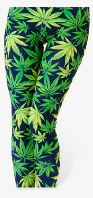 Weed Leaf Printed Leggings Stoner Supply Co