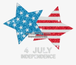 Two Glittering American Flag Stars Iron On Rhinestone - Graphic Design