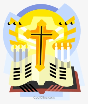 Religious Items, The Cross With Bible Royalty Free - Religion