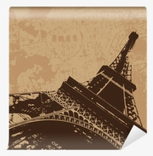 Vintage Eiffel Tower Vector Card Wall Mural • Pixers® - Eiffel Tower