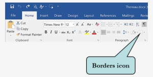 Click The Arrow On The Borders Icon To Display The - Insert Non Breaking Space Word 2016