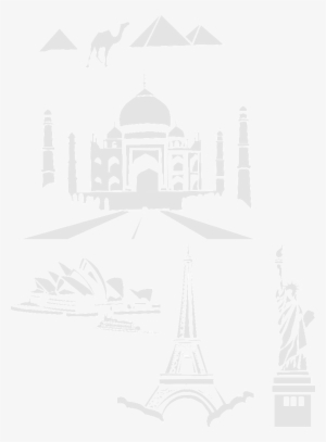 Landmarks Taj Mahal Eiffel Tower - สถาน ที่ ท่องเที่ยว กราฟฟิก