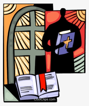 Minister With Bible Royalty Free Vector Clip Art - Clip Art