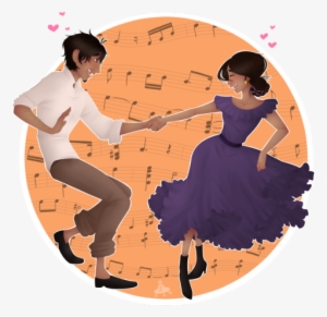 Hector And Imelda Dancing Together And Falling In Love - Illustration