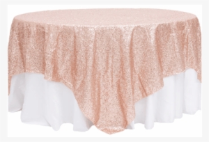 Blush Sequin Overlay - Glitz Sequin Table Overlay Topper 90 Inch Square -