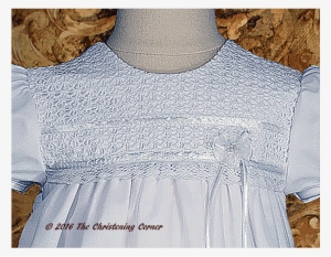 Tricot Overlay & Lace Christening Dress - Blouse