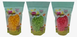 12 Re-sealable Bags Of Eco Grass - Eco Grass, Recyclable Easter Grass (2 Pack, Pink)