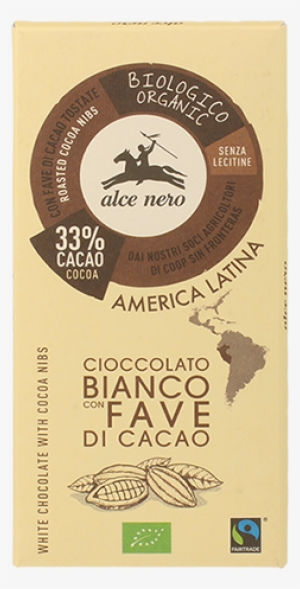 Organic White Chocolate With Cocoa Nibs - Alce Nero Black Chocolate With Cocoa Nuggets 100g -