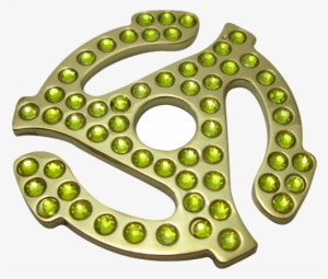 45 Rpm Record Adapter Ball Marker & Hat Clip With Crystals - Golf Ball Markers