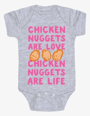 Chicken Nuggets Are Love - Velociraptor Baby Onesies