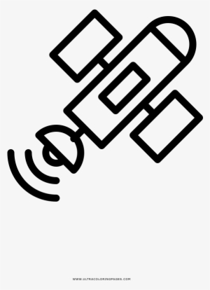 Satelite Coloring Page - Vector Graphics