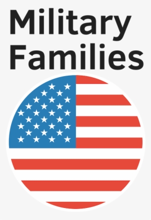 Military Families - American Flag Round Black And White