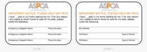 Create A Pet Dossier For Each Pet In Your Care - Pet Emergency Card