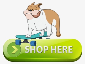 Shop Now Petco - Bulldog Riding A Skateboard And Smiling Dog Puppy Cartoon