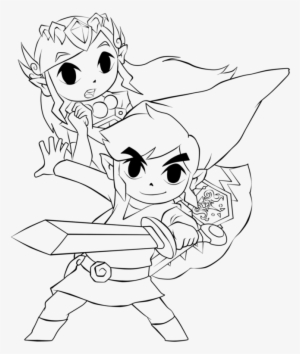 Interesting Ideas Link Coloring Pages Toon Zelda Coloringstar - Line Art