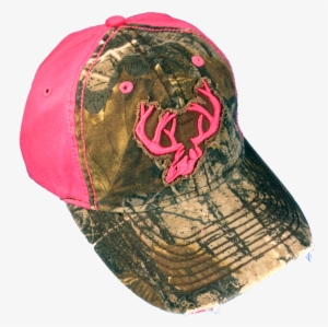 Team Realtree Woman's Camo Cap Pink Deer Horns And - Baseball Cap