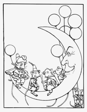 Computer Mouse Black And White Mammal Moon - Moon With Mouse Clipart Black And White