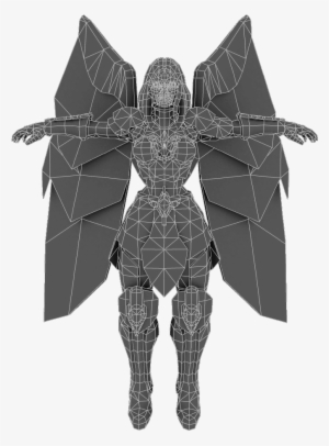 Angelic Warrior Female - Low Poly
