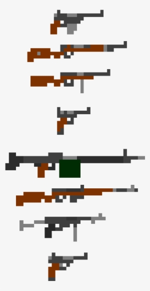Drawn Weapon Sprite - Gun Pixel Art Small