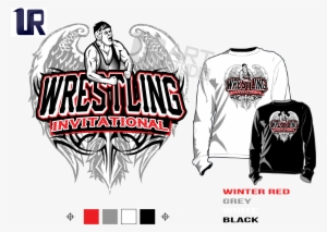 Wrestling Invitational Tshirt Vector Design Separated - Color