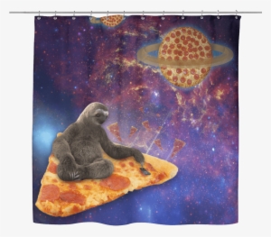 Galaxy Sloth Shower Curtain - Sdo Slipmats Pizza - Dj Slipmat