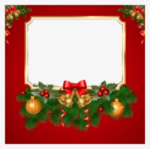 Download Christmas Card Border Clipart Santa Claus - Red Christmas Photo Frame
