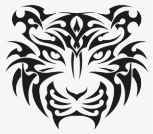 Tigre 004 - Tribal Tiger Head Tattoo