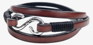 Kenton Michael Genuine Leather Strap And Sterling Triple - Kenton Michael Handcrafted Leather Triple Wrap Bracelet