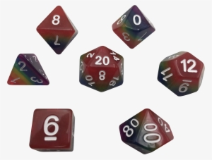 Set Of 7 Rainbow Colored Solid Polyhedral Rpg Dice - Dice
