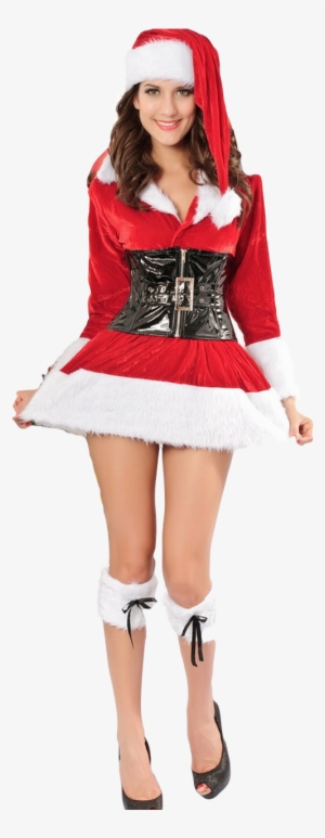 Click To View Full Size Image - Womens Sexy V-neck Christmas Santa Costume Red