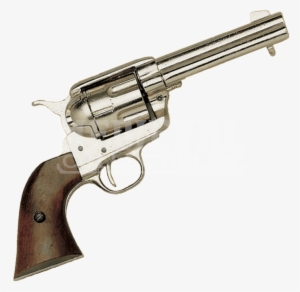 45 Army Revolver Nickel - Colt 45 Png