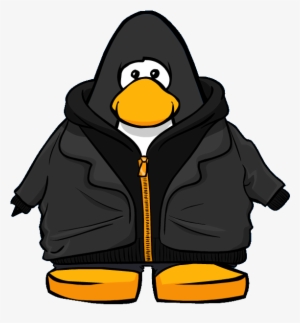 Black Zip Hoodie From A Player Card - Club Penguin Dark Green Penguin