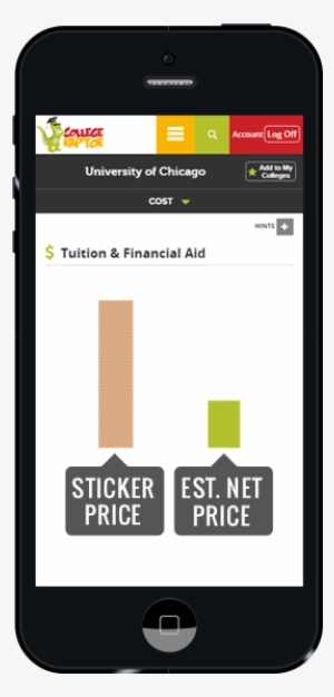 Mockup On College Raptor Cost Details Page On A Mobile - College