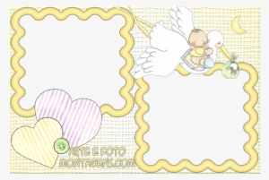 Montagem Para Fotos - Cegonha Com Bebe