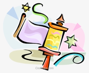 Hebrew Purim Rattle Royalty Free Vector Clip Art Illustration - Megillah Purim