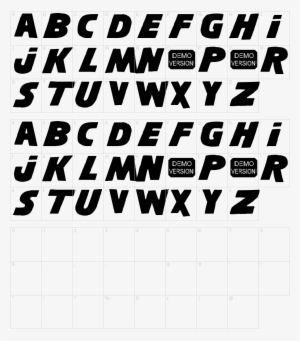 Font Characters - Shining Font