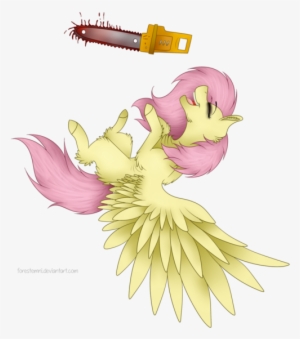 Forestemni, Blood, Chainsaw, Fluttershy, Laughing, - Fluttershy