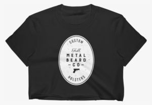 Full Metal Beard Distressed American Flag Women's Crop - T-shirt